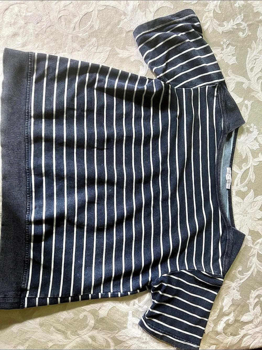 Jane+Delancey Striped short sleeve top blue & White size S
